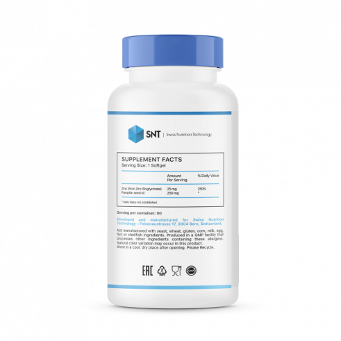 SNT Zinc Chelate 25 mg, 90 капсул