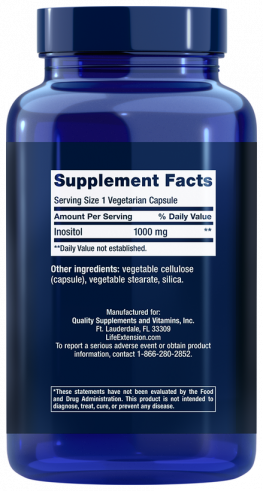 Life Extension Inositol 1000 mg, 360 капсул